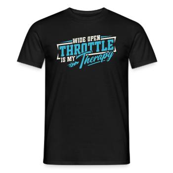 Full throttle is my therapy - Men's T-Shirt - black - Front - AI Model Male 178 light (178cm)