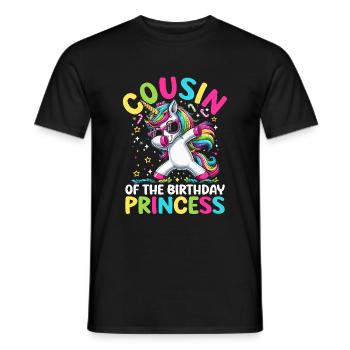 Cousine Der Geburtstagsprinzessin, Die Das Einhorn Synchronisiert - Männer T-Shirt - Schwarz - Vorne - AI Model Male 178 light (178cm)