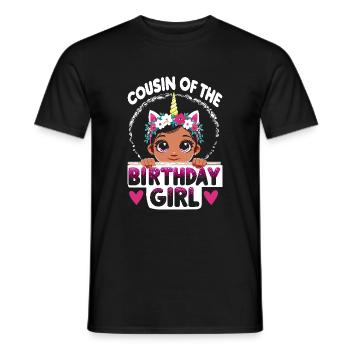 Cousin De La Fille D’anniversaire Famille Cousins Licorne - T-shirt homme - noir - Devant - AI Model Male 178 light (178cm)