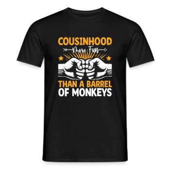 Le cousinage est plus amusant qu’un tonneau de singes - T-shirt homme - noir - Devant - AI Model Male 178 light (178cm)