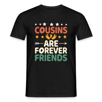 Les cousins sont des amis pour toujours Réunion de famille Cousin - T-shirt homme - noir - Devant - AI Model Male 178 light (178cm)