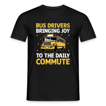 Les chauffeurs d’autobus apportent de la joie dans les déplacements quotidiens - T-shirt homme - noir - Devant - AI Model Male 178 light (178cm)