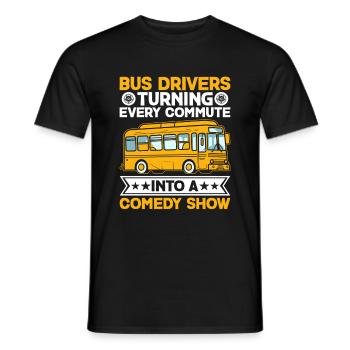Les chauffeurs de bus transforment chaque trajet en comédie - T-shirt homme - noir - Devant - AI Model Male 178 light (178cm)