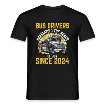 Busfahrer, die seit 2024 auf den Straßen der Freude unterwegs sind - Männer T-Shirt - Schwarz - Vorne - AI Model Male 178 light (178cm)