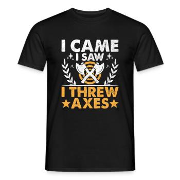 I Came I Saw I Threw Axes Axe Throwing Hatchet - Men's T-Shirt - black - Front - AI Model Male 178 light (178cm)