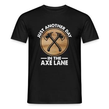 Nur ein weiterer Tag in der Axtgasse Beilwerfen - Männer T-Shirt - Schwarz - Vorne - AI Model Male 178 light (178cm)
