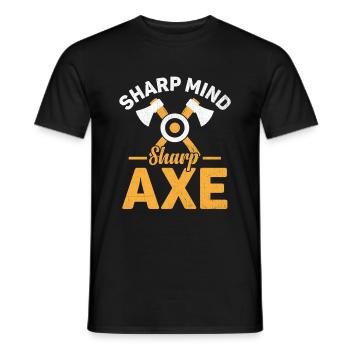 Sharp Mind Sharp Axe Throwing Hatchet Thrower - T-shirt homme - noir - Devant - AI Model Male 178 light (178cm)