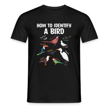 How To Identify A Bird Birdwatching Birdwatcher - Men's T-Shirt - black - Front - AI Model Male 178 light (178cm)