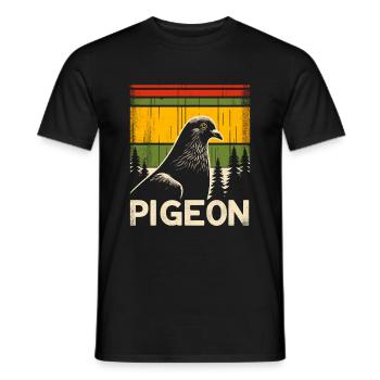 Taube Retro Wald Vogelbeobachtung Vogelbeobachter - Männer T-Shirt - Schwarz - Vorne - AI Model Male 178 light (178cm)
