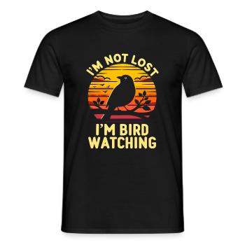 I'm Not Lost I'm Bird Watching Birdwatcher - Men's T-Shirt - black - Front - AI Model Male 178 light (178cm)