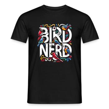 Bird Nerd Birdwatching Birder Birds Birdwatcher - T-shirt homme - noir - Devant - AI Model Male 178 light (178cm)