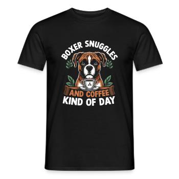 Boxer Câlins Et Café Type De Jour Caféine Chien - T-shirt homme - noir - Devant - AI Model Male 178 light (178cm)