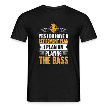 Yes I Do Have A Retirement Plan I Plan On Playing - Men's T-Shirt - black - Front - AI Model Male 178 light (178cm)