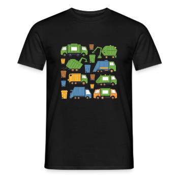 Garbage Collector Trucks Trash Collecting Waste - Men's T-Shirt - black - Front - AI Model Male 178 light (178cm)