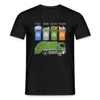 Recycling Trash Garbage Truck Trash Collector - Men's T-Shirt - black - Front - AI Model Male 178 light (178cm)