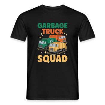 Garbage Truck Squad Trash Collector Collecting - Men's T-Shirt - black - Front - AI Model Male 178 light (178cm)