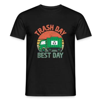 Retro Trash Day Best Day Trash Collector Garbage - Men's T-Shirt - black - Front - AI Model Male 178 light (178cm)