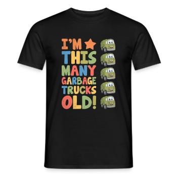 I'm This Many Garbage Trucks Old 5 Years Old - Men's T-Shirt - black - Front - AI Model Male 178 light (178cm)