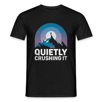 Quietly Crushing It Sayings For Introverts - Men's T-Shirt - black - Front - AI Model Male 178 light (178cm)