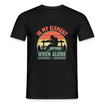In My Element When Alone Sayings For Introverts - Men's T-Shirt - black - Front - AI Model Male 178 light (178cm)
