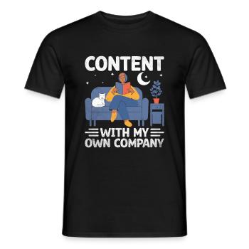 Content With My Own Company Sayings For Introverts - Men's T-Shirt - black - Front - AI Model Male 178 light (178cm)