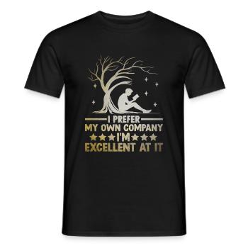 I Prefer My Own Company I'm Excellent At It - Men's T-Shirt - black - Front - AI Model Male 178 light (178cm)