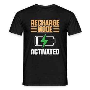 Recharge Mode aktivierte Sprüche für Introvertierte - Männer T-Shirt - Schwarz - Vorne - AI Model Male 178 light (178cm)