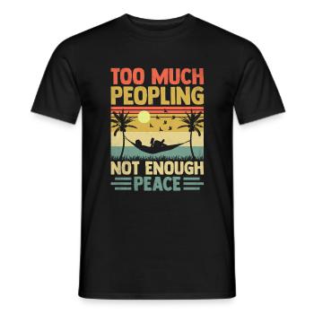 Trop de peuplement, pas assez de paroles de paix pour - T-shirt homme - noir - Devant - AI Model Male 178 light (178cm)
