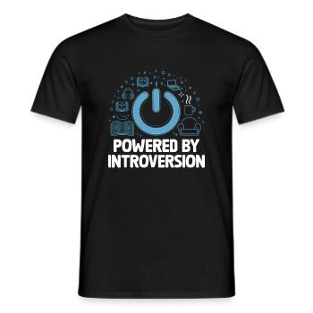 Propulsé par des dictons d’introversion pour les introvertis - T-shirt homme - noir - Devant - AI Model Male 178 light (178cm)