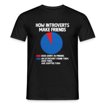 Comment les introvertis se font des amis Dictons pour les introvertis - T-shirt homme - noir - Devant - AI Model Male 178 light (178cm)