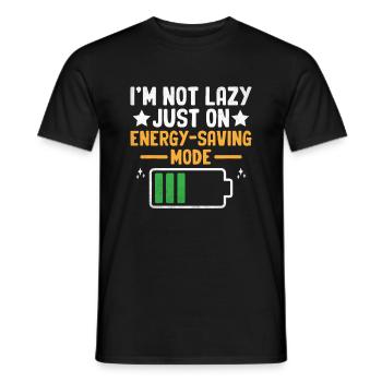 Je ne suis pas paresseux juste sur le mode d’économie d’énergie Sarcasme - T-shirt homme - noir - Devant - AI Model Male 178 light (178cm)