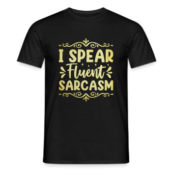 I Speer Fließend Sarkasmus Sarkasmus Sarkastisch - Männer T-Shirt - Schwarz - Vorne - AI Model Male 178 light (178cm)