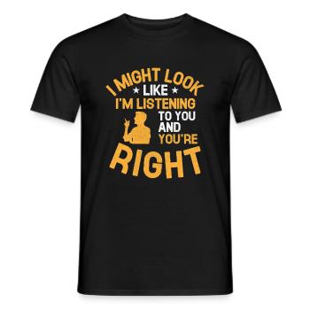 J’ai peut-être l’air de t’écouter et tu es - T-shirt homme - noir - Devant - AI Model Male 178 light (178cm)