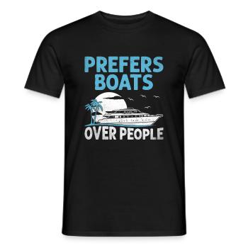 Bevorzugt Boote gegenüber Menschen Paddelboot - Männer T-Shirt - Schwarz - Vorne - AI Model Male 178 light (178cm)