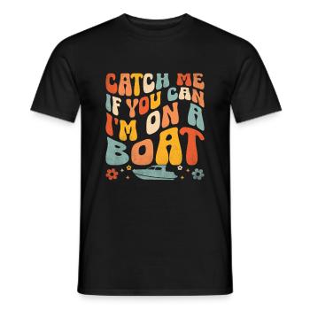 Attrape-moi si tu peux Je suis sur un bateau Pédalo - T-shirt homme - noir - Devant - AI Model Male 178 light (178cm)