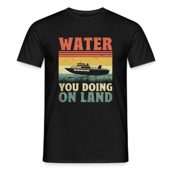 Eau que vous faites sur terre Pédalo - T-shirt homme - noir - Devant - AI Model Male 178 light (178cm)