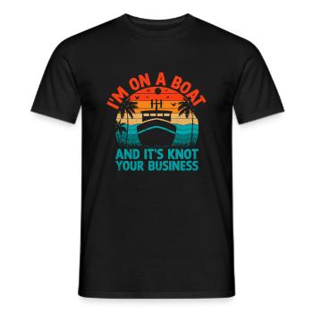 Ich bin auf einem Boot und es ist Knoten Ihr Geschäftspaddel - Männer T-Shirt - Schwarz - Vorne - AI Model Male 178 light (178cm)