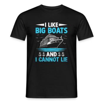J’aime les gros bateaux et je ne peux pas mentir Pédalo - T-shirt homme - noir - Devant - AI Model Male 178 light (178cm)