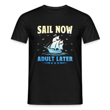 Segeln Sie jetzt Erwachsener Später Paddelboot - Männer T-Shirt - Schwarz - Vorne - AI Model Male 178 light (178cm)