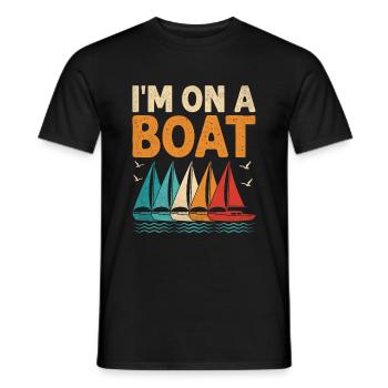 I'm On A Boat Paddle Boat - Men's T-Shirt - black - Front - AI Model Male 178 light (178cm)