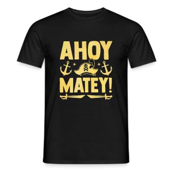 Ahoi Matey Piraten Jugend Design - Männer T-Shirt - Schwarz - Vorne - AI Model Male 178 light (178cm)