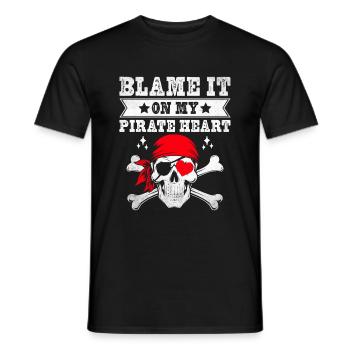 Schuld daran ist mein Piratenherz Piratenjugend Design - Männer T-Shirt - Schwarz - Vorne - AI Model Male 178 light (178cm)