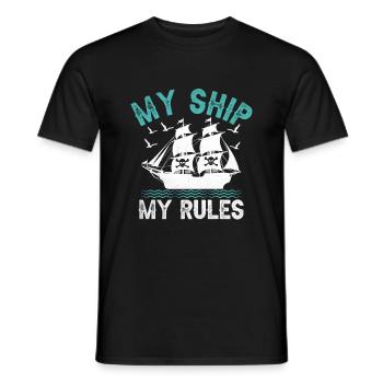 Mein Schiff Meine Regeln Piratenjugend Design - Männer T-Shirt - Schwarz - Vorne - AI Model Male 178 light (178cm)