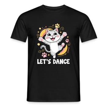 Un chat dansant Let’s Dance Pour Danseur Dansant - T-shirt homme - noir - Devant - AI Model Male 178 light (178cm)