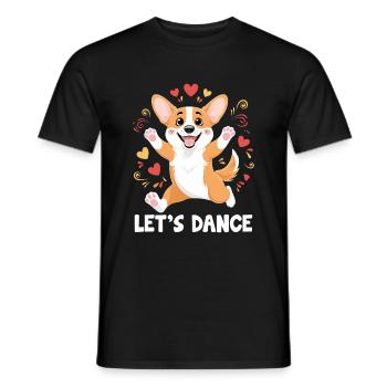 Ein Corgi tanzt Let's Dance für tanzende Tänzer - Männer T-Shirt - Schwarz - Vorne - AI Model Male 178 light (178cm)