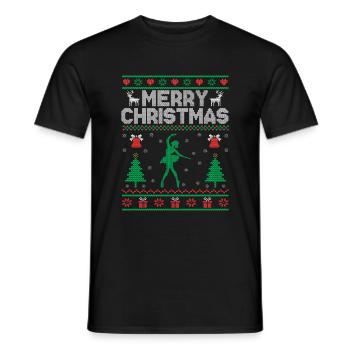 Xmas Dancing For Dancing Dancer Choreography - Men's T-Shirt - black - Front - AI Model Male 178 light (178cm)