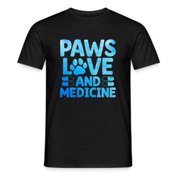 Pfoten Liebe Und Medizin Vielseitiger Tierliebhaber - Männer T-Shirt - Schwarz - Vorne - AI Model Male 178 light (178cm)