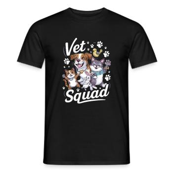 Vet Squad Verterinarian Animal Lover - Men's T-Shirt - black - Front - AI Model Male 178 light (178cm)