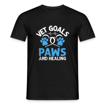 Tierarztziele Pfoten und Heilung von verterinärem Tier - Männer T-Shirt - Schwarz - Vorne - AI Model Male 178 light (178cm)