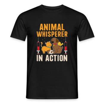 Tierflüsterer in Aktion Vielseitiges Tier - Männer T-Shirt - Schwarz - Vorne - AI Model Male 178 light (178cm)